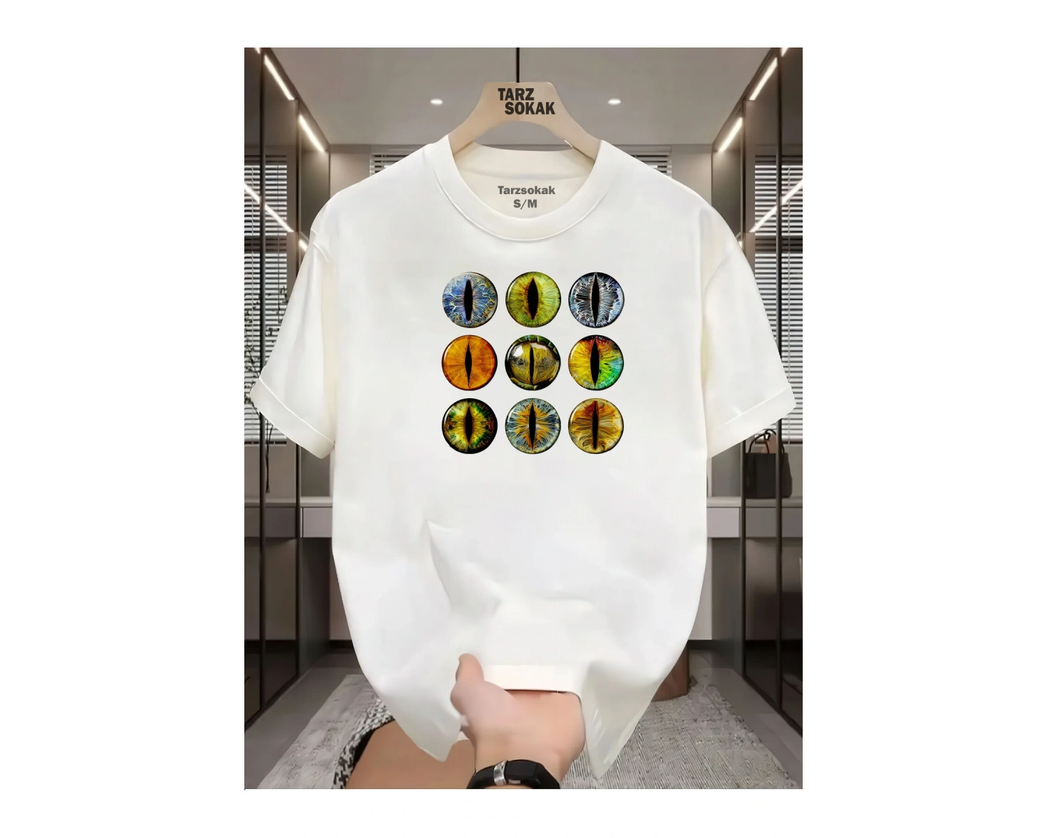 UNİSEX Kod 13 Eyelash Desen T-shirt