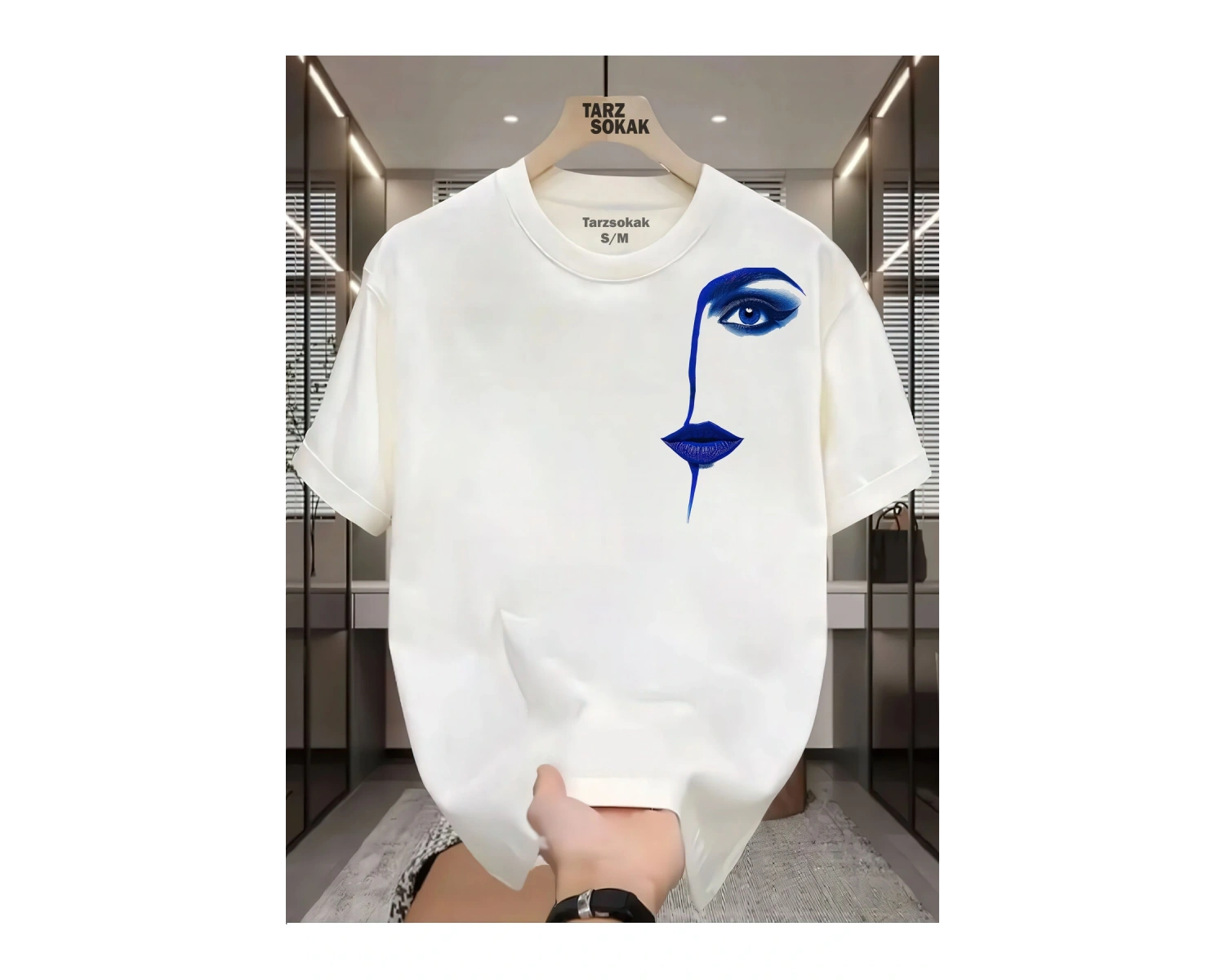 UNİSEX Kod 14 Eyelash Desen T-shirt