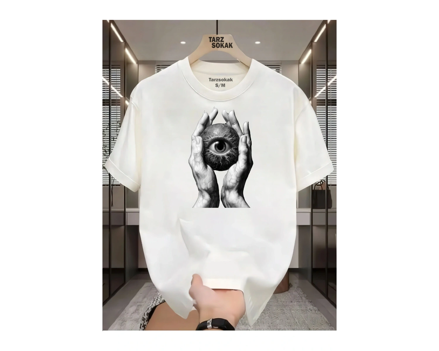UNİSEX Kod 19 Eyelash Desen T-shirt