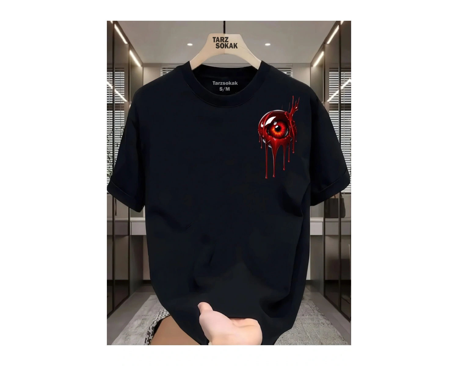 UNİSEX Kod 3 Eyelash Desen T-shirt