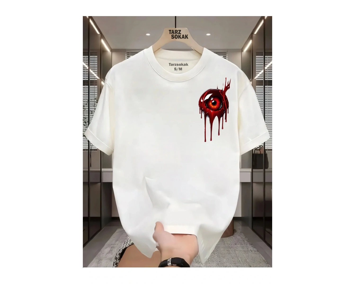 UNİSEX Kod 3 Eyelash Desen T-shirt