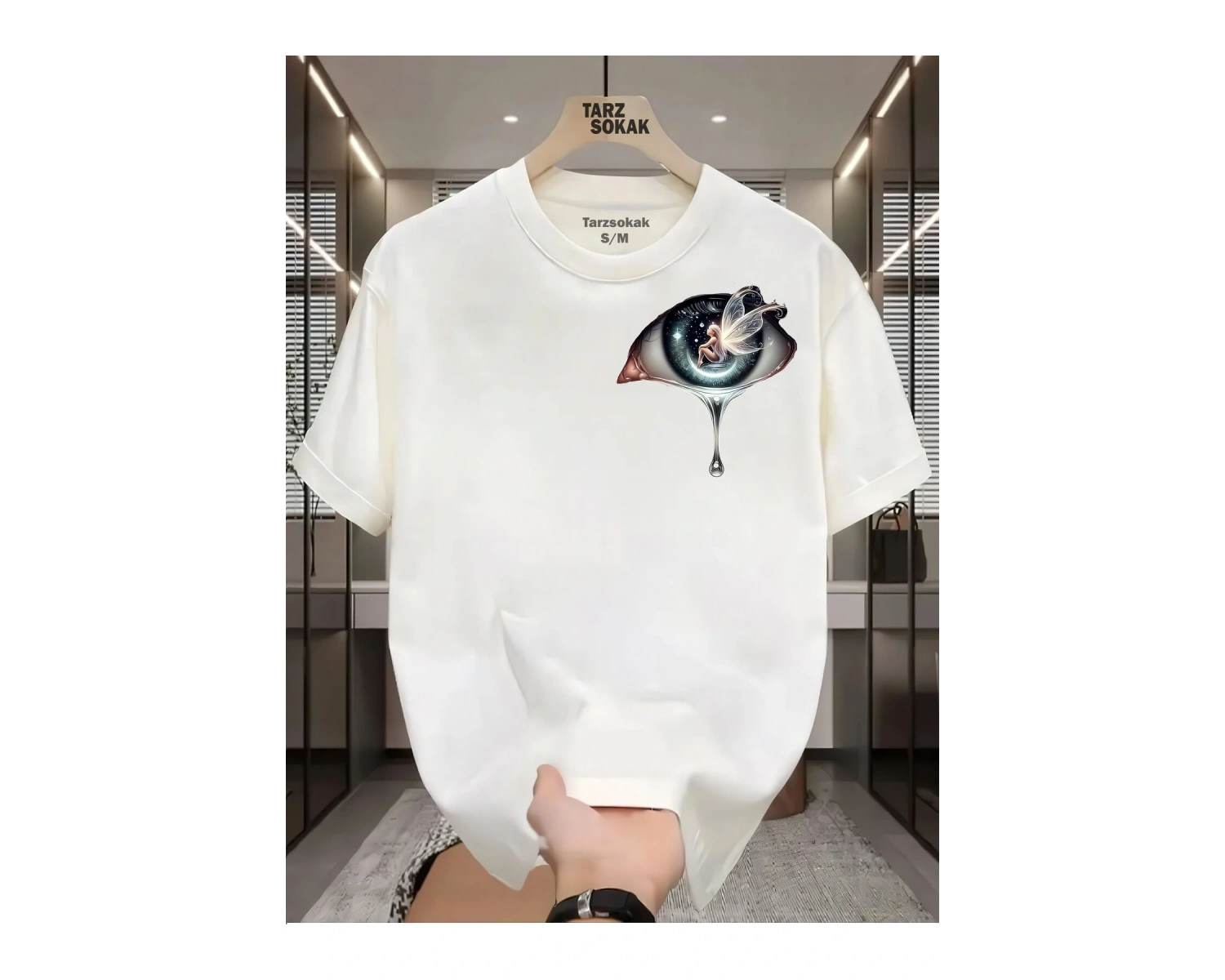 UNİSEX Kod 6 Eyelash Desen T-shirt
