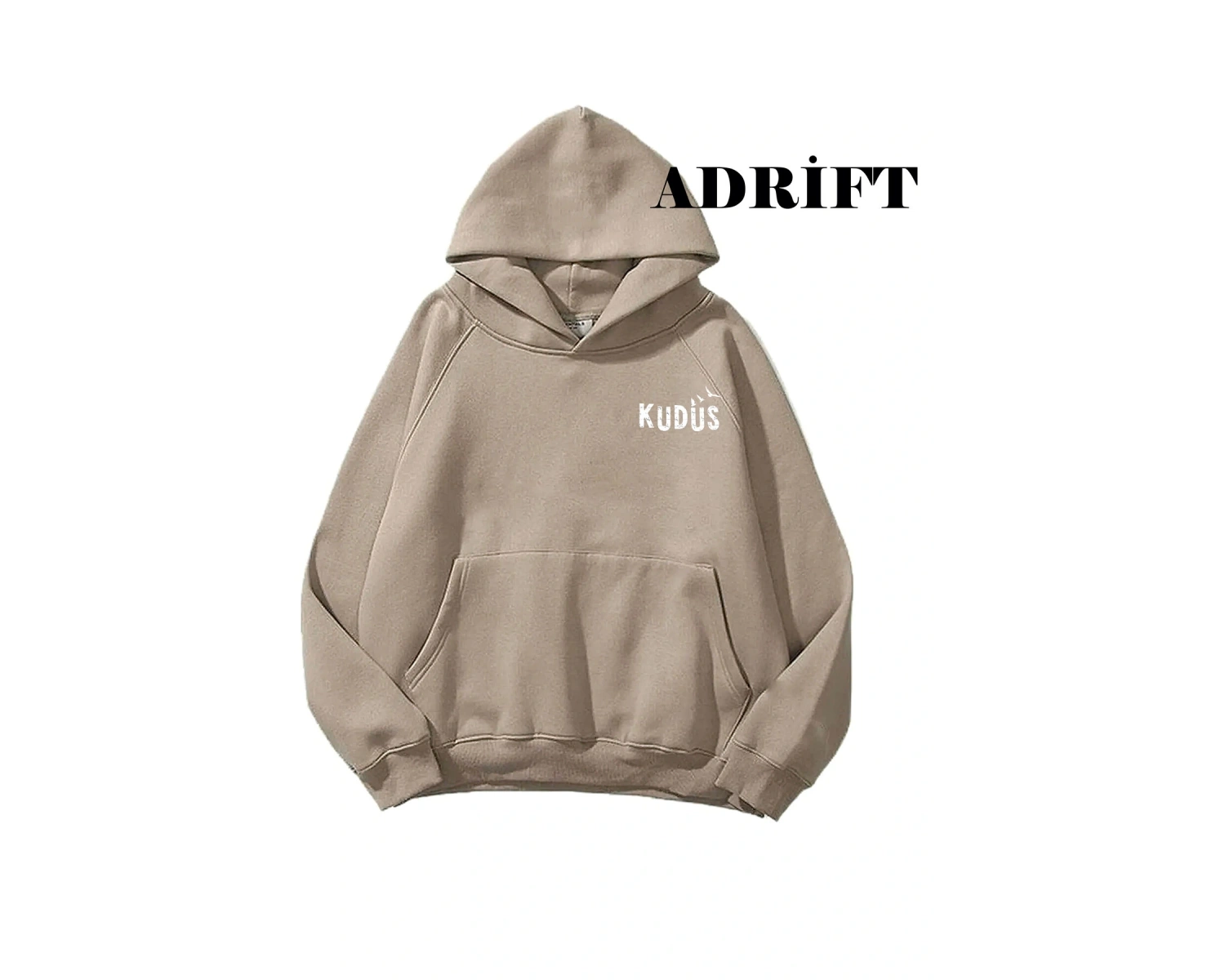 Unisex KudüsSweatshirt Hoodie Kapşonlu Bej