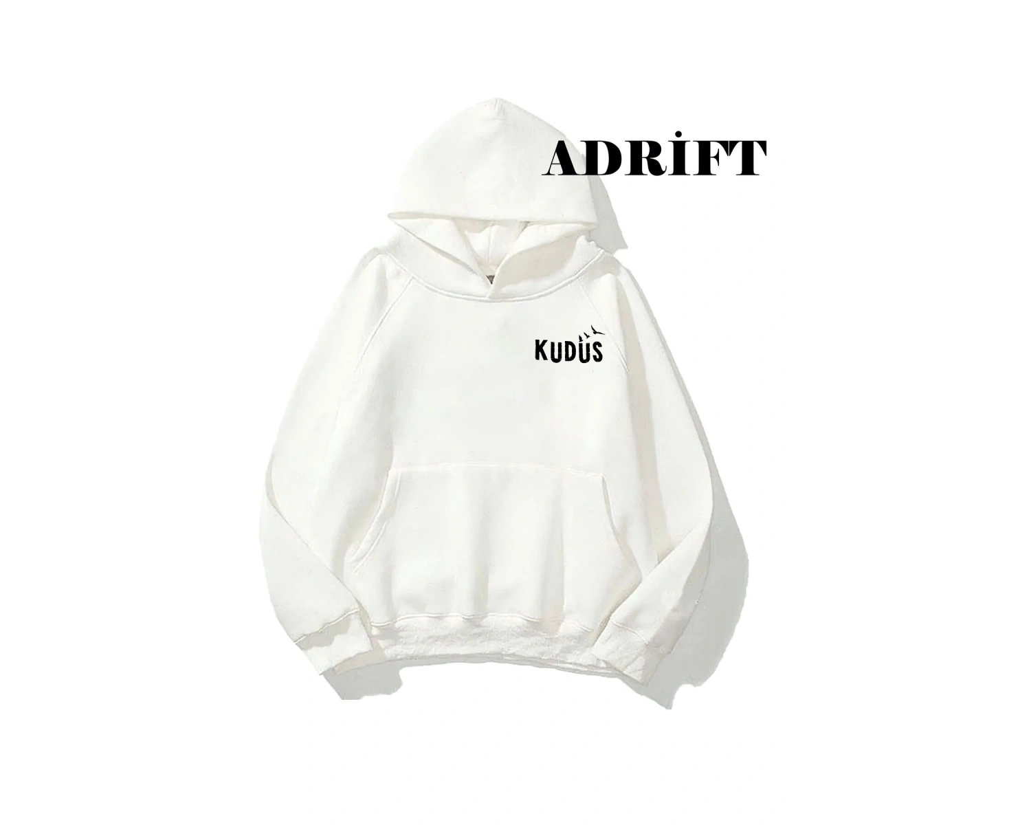 Unisex KudüsSweatshirt Hoodie Kapşonlu Beyaz