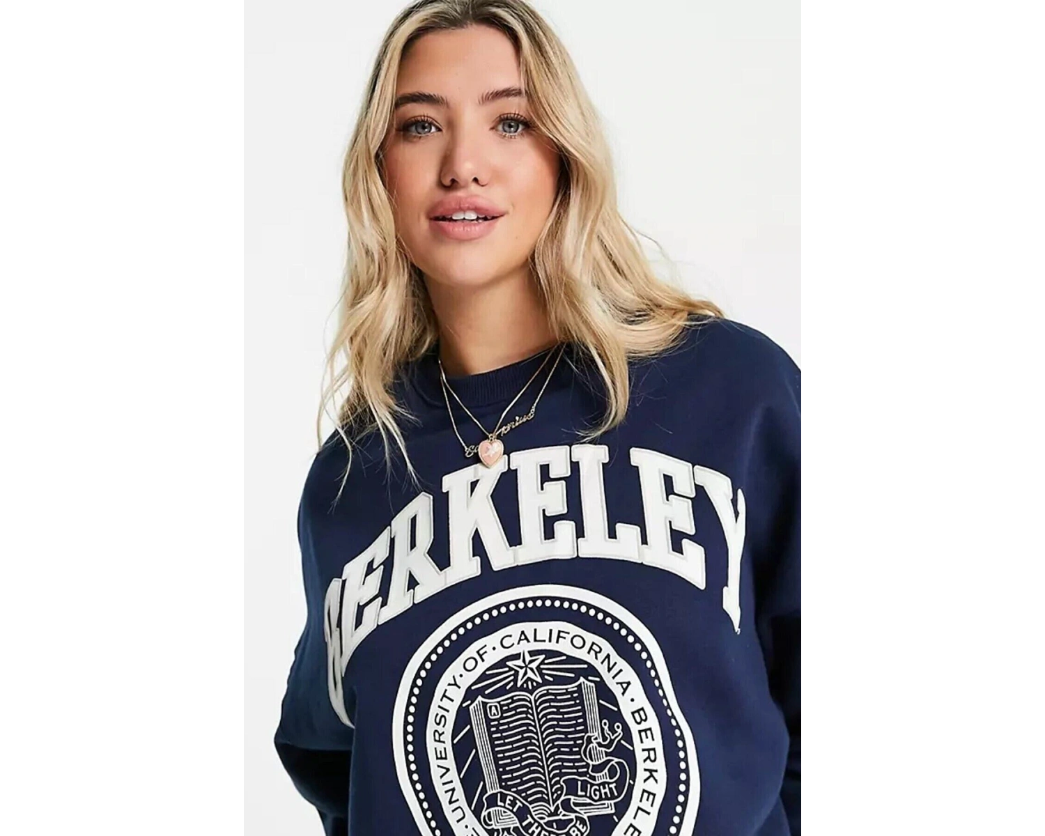Unisex Lacivert Berkeley Baskılı Oversize Sweatshirt berkeleylacıvert Lacivert