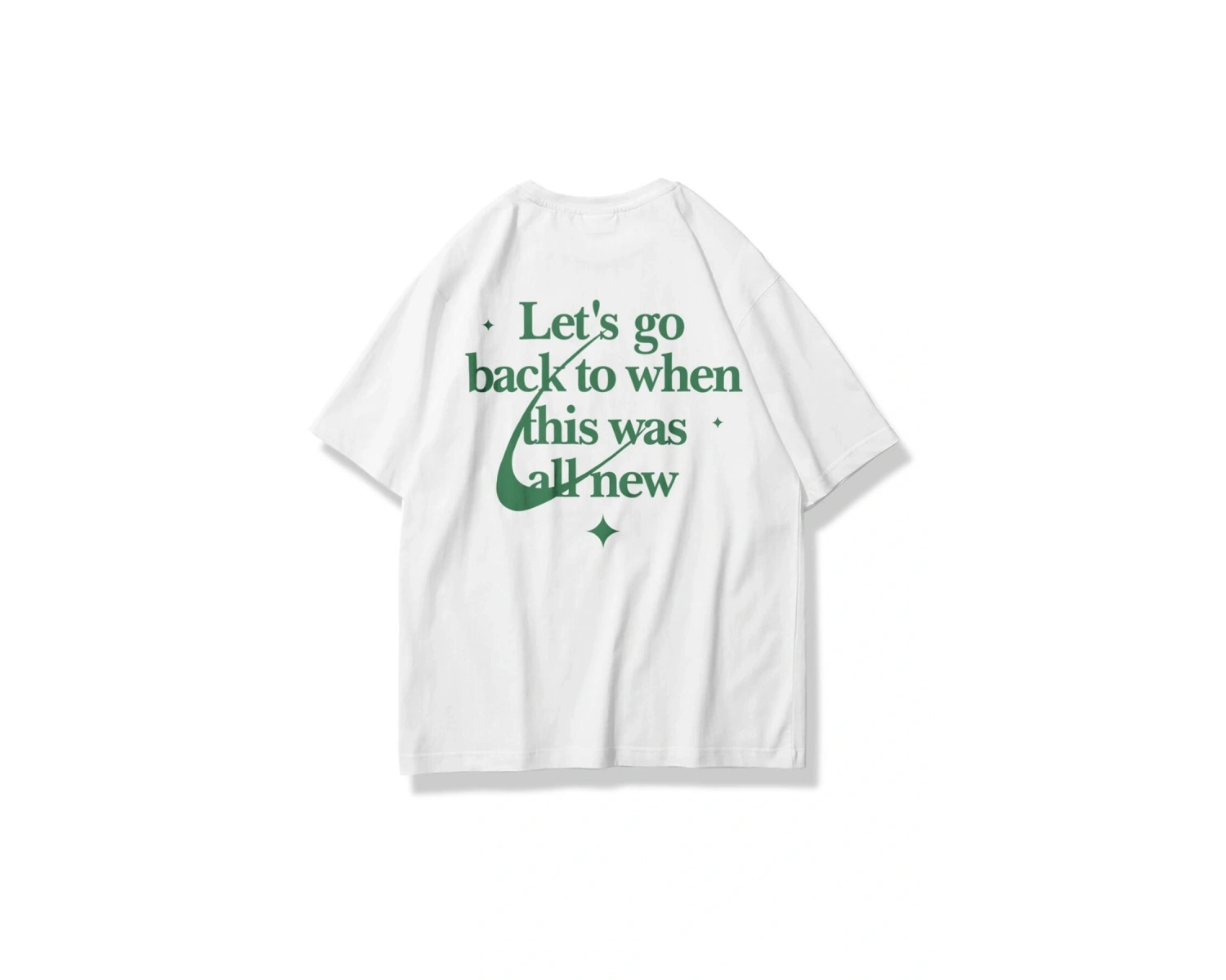 Unisex Lets Go Back Tshirt Beyaz