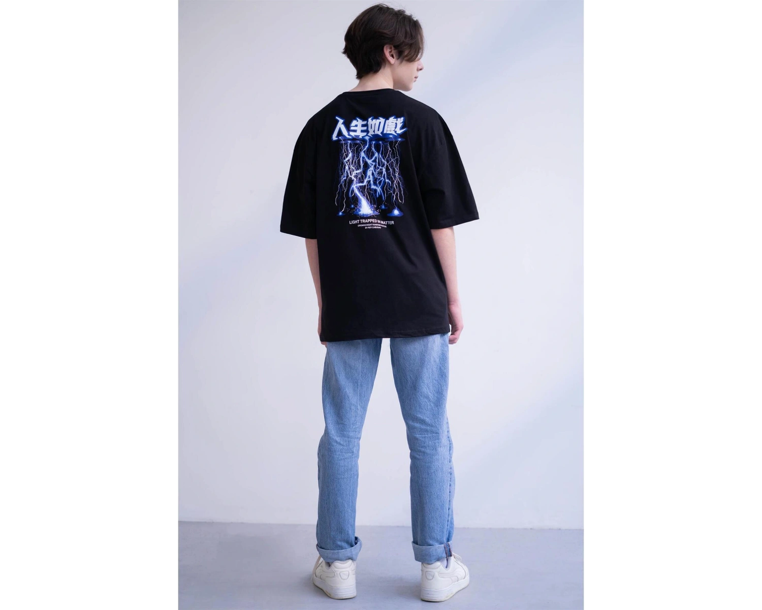 Unisex Light Trapped In Matter Siyah Tshirt