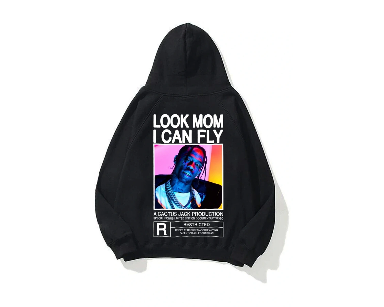 Unisex Look Mom I Can Fly Renkli Siyah Sweatshirt