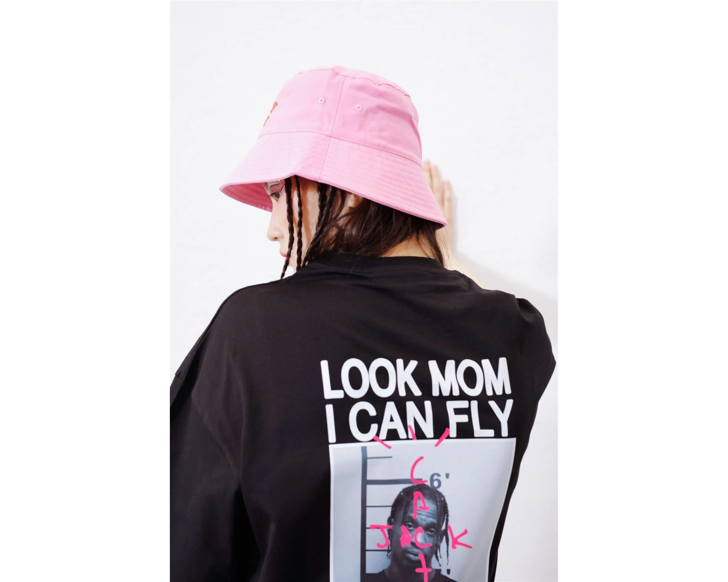 Unisex Look Mom I Can Fly Siyah Tshirt
