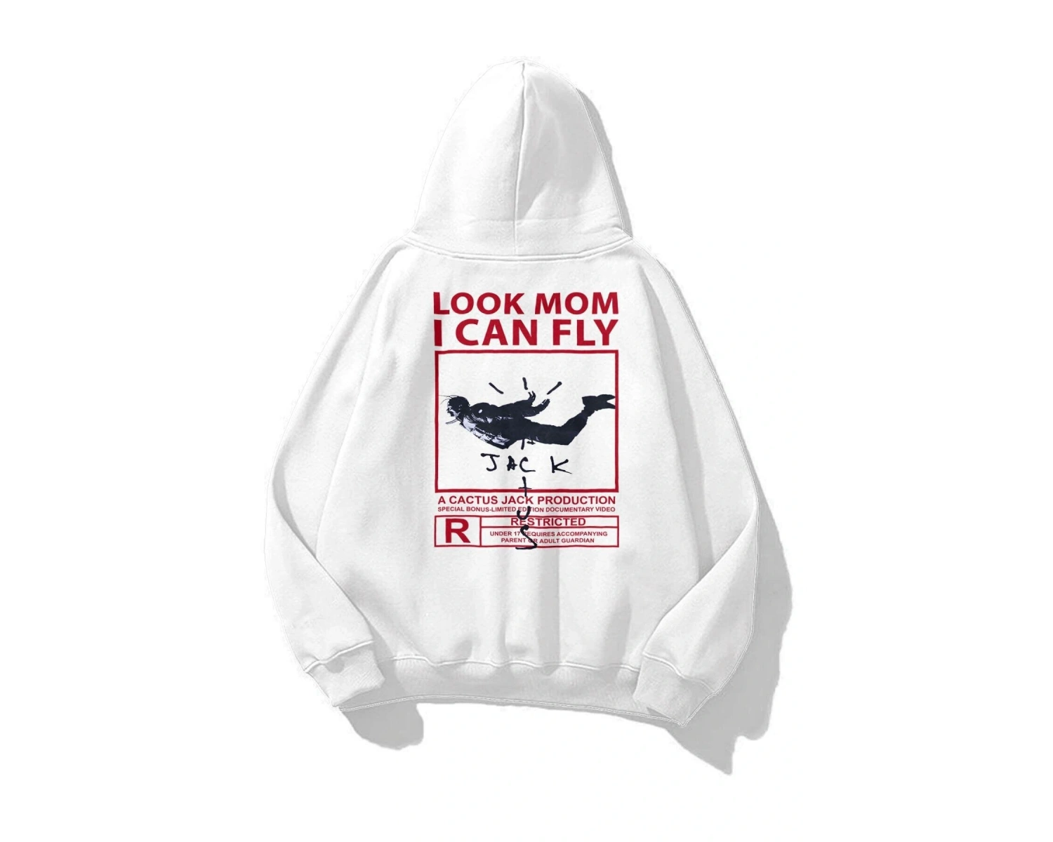 Unisex Look Mom I Can Fly Sweatshirt Beyaz