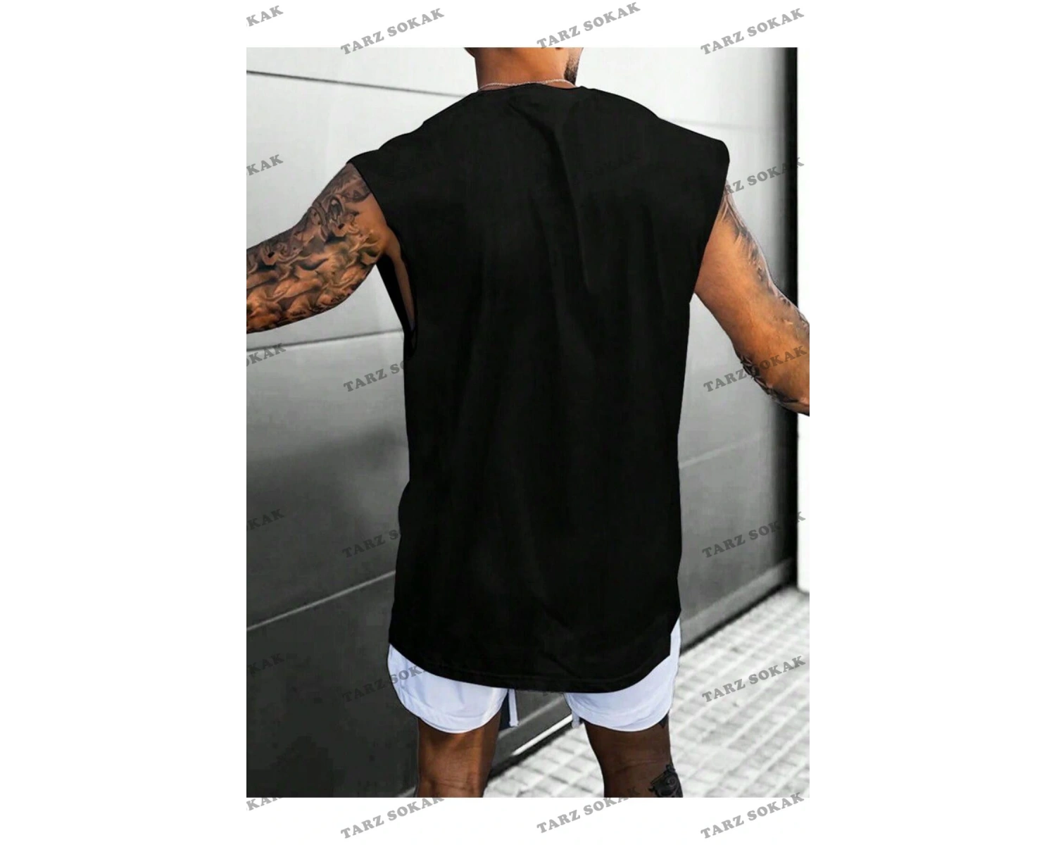 Unisex  LOS ANGELES BASKILI OVERSİZE KOLSUZ