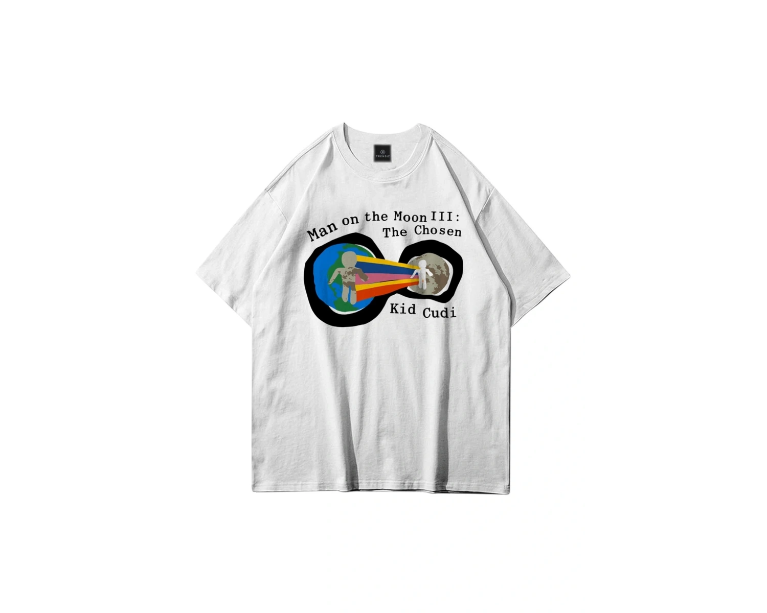 Unisex Man On The Moon 3 Kid Cudi Beyaz Tshirt