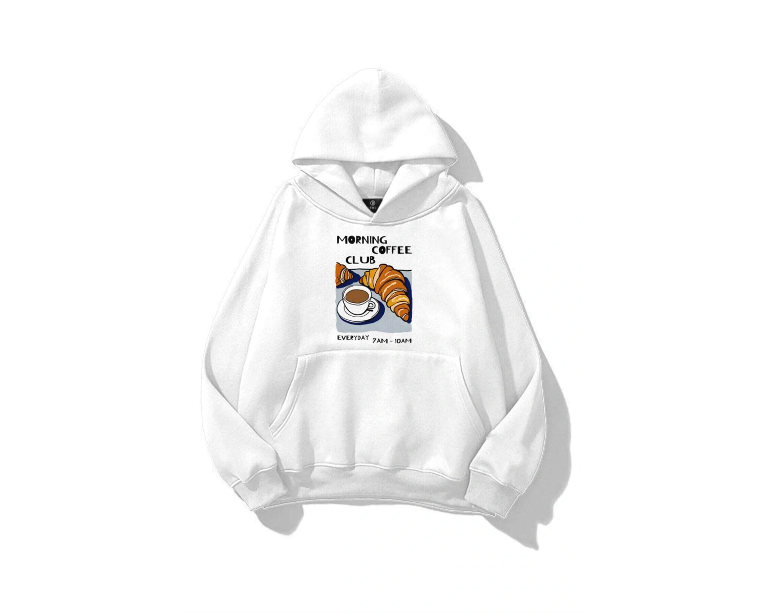 Unisex Morning Coffee Club Sweatshirt Beyaz