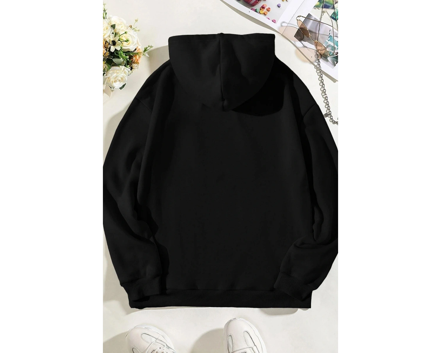 Unisex Nasa Baskılı Sweatshirt KP-BEYAZ-GEMI