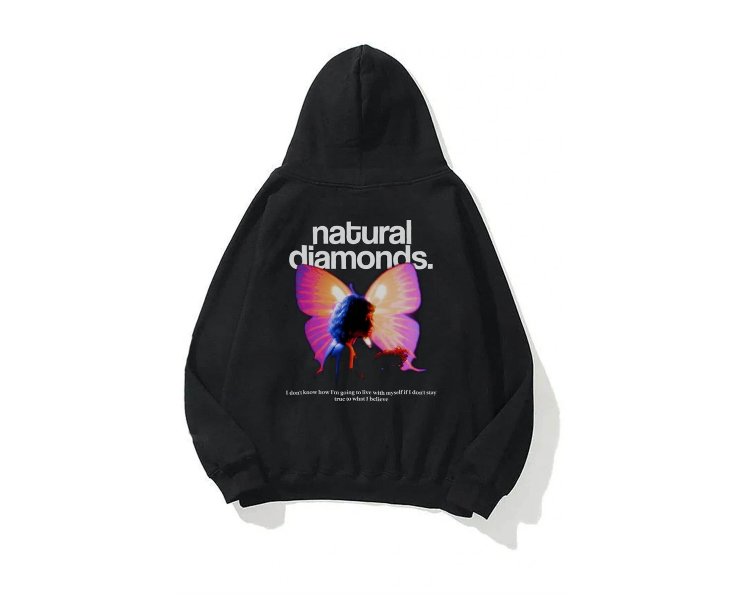 Unisex Natural Diamonds Sweatshirt Hoodie Siyah