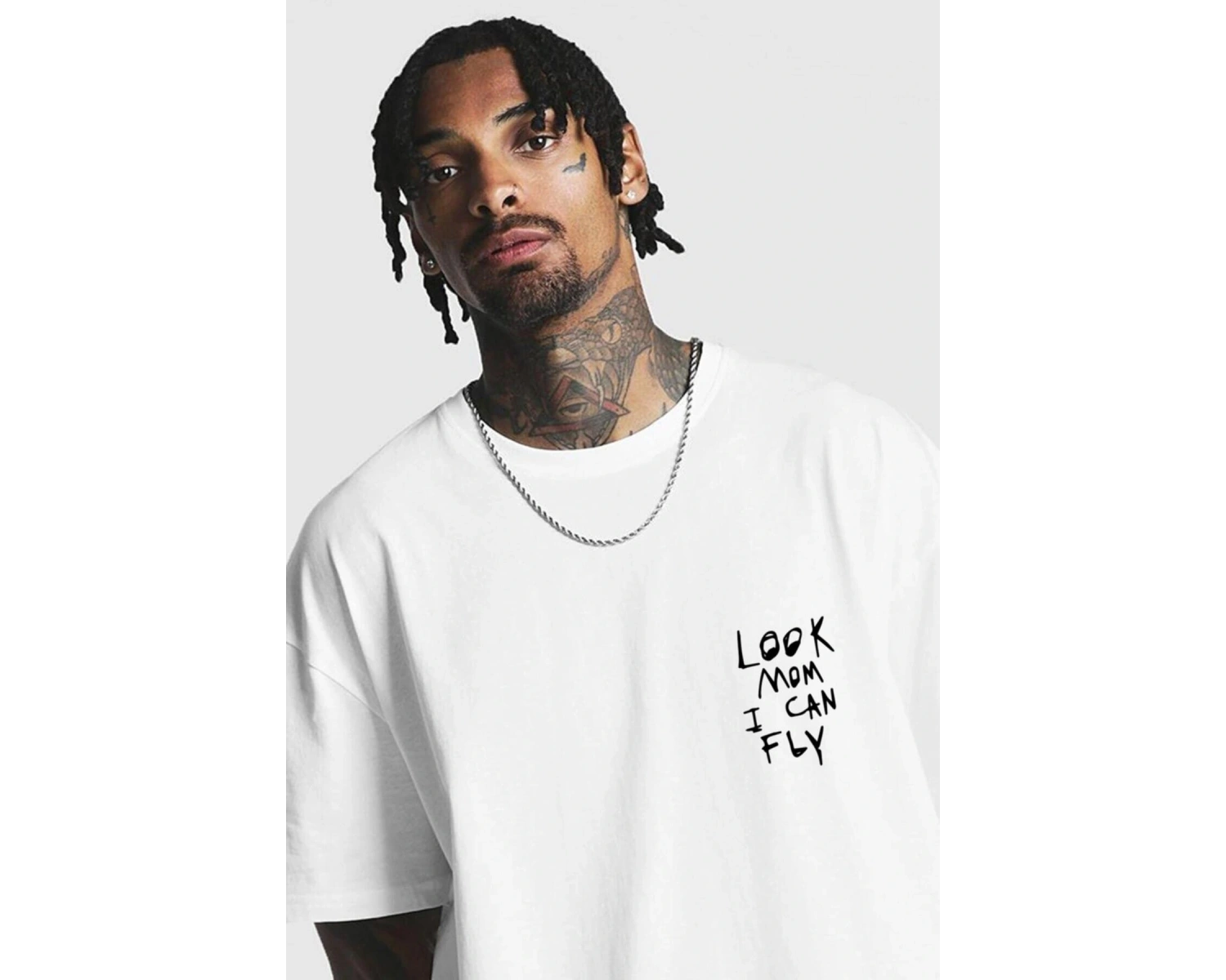 Unisex Örme Look Mom I Can Fly Basklı