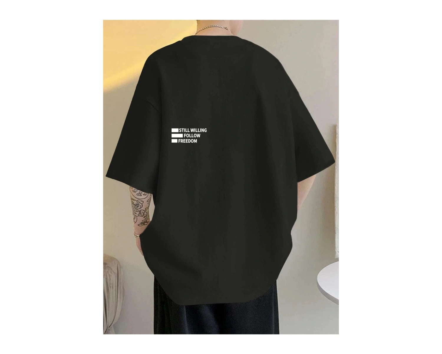 Unisex Oversize Follow Freedom Baskılı T-shirt