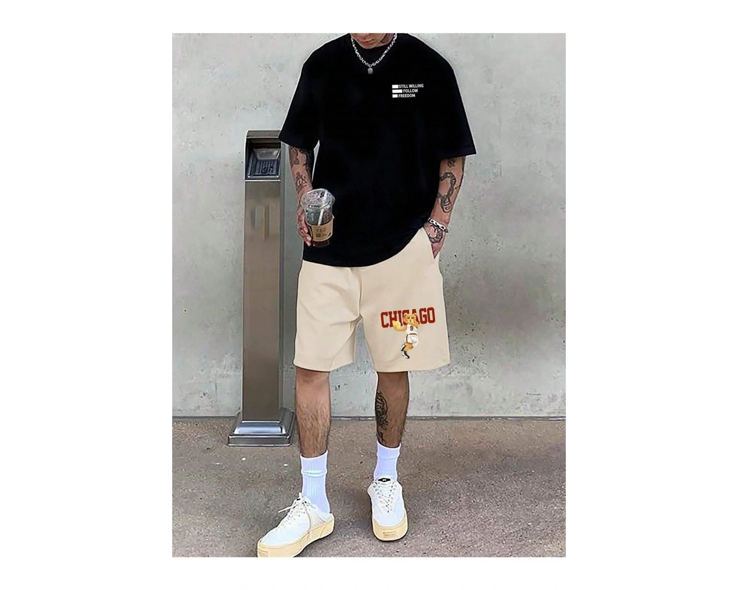 Unisex Oversize Follow Freedom Baskılı T-shirt