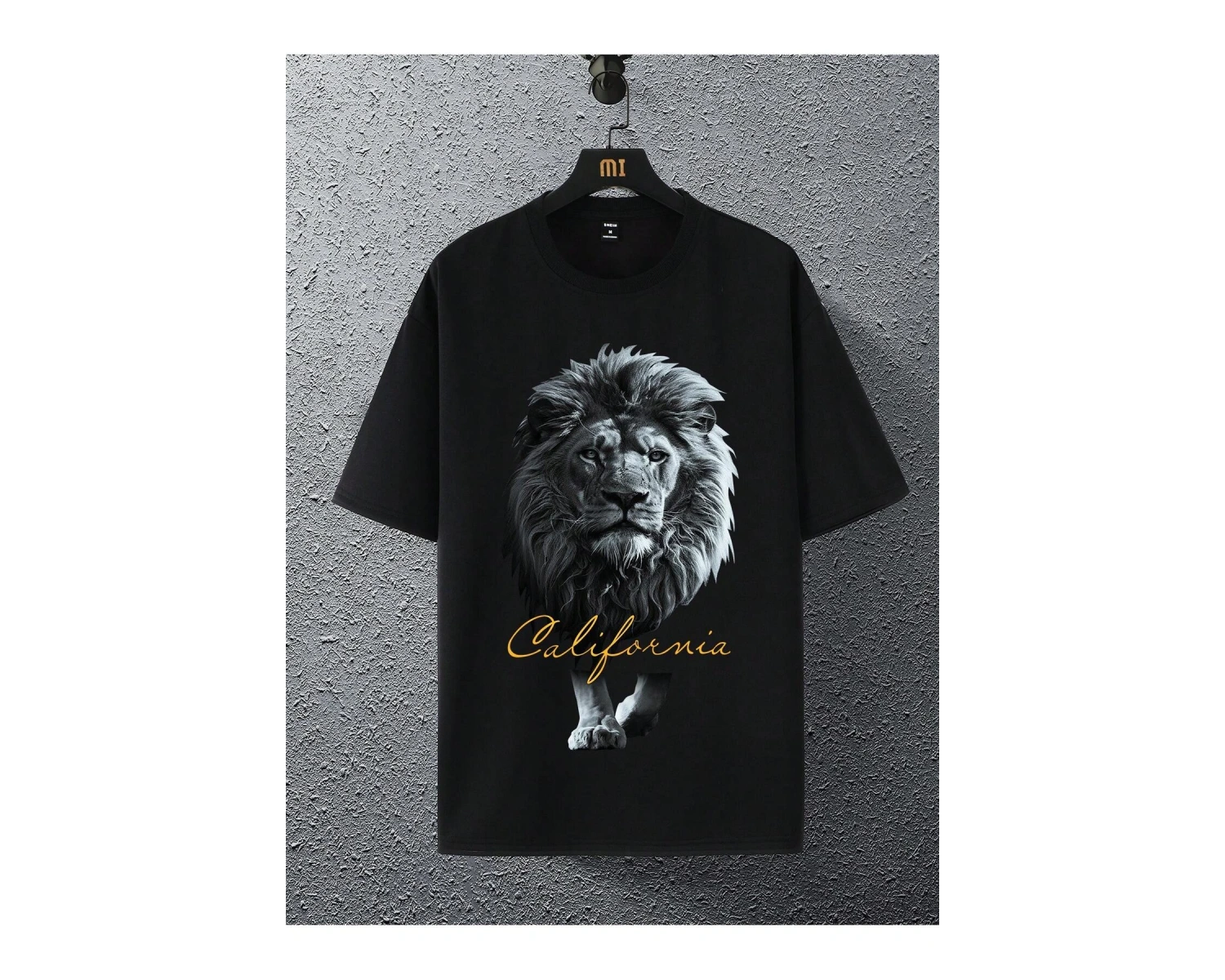 Unisex Oversize Kalıp Aslan & Harf Grafikli Harajuku Style