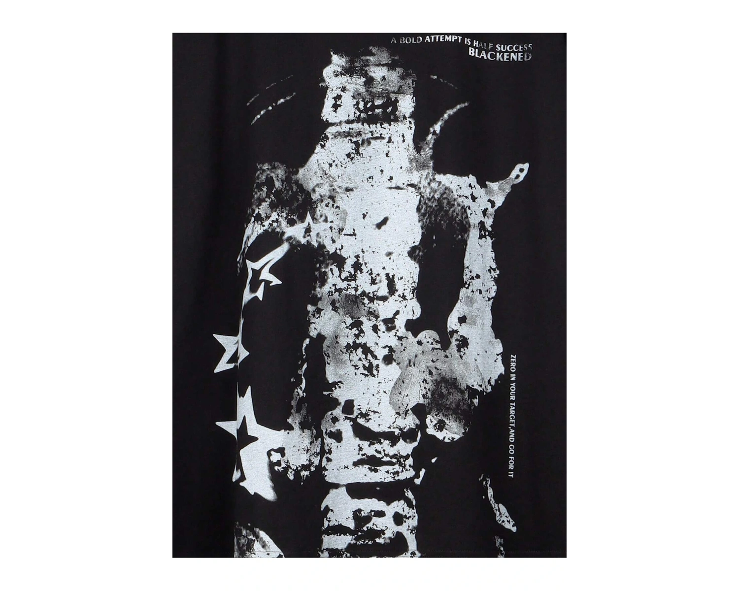 Unisex Oversize Kalıp Yıldız & Slogan Grafikli Harajuku Style