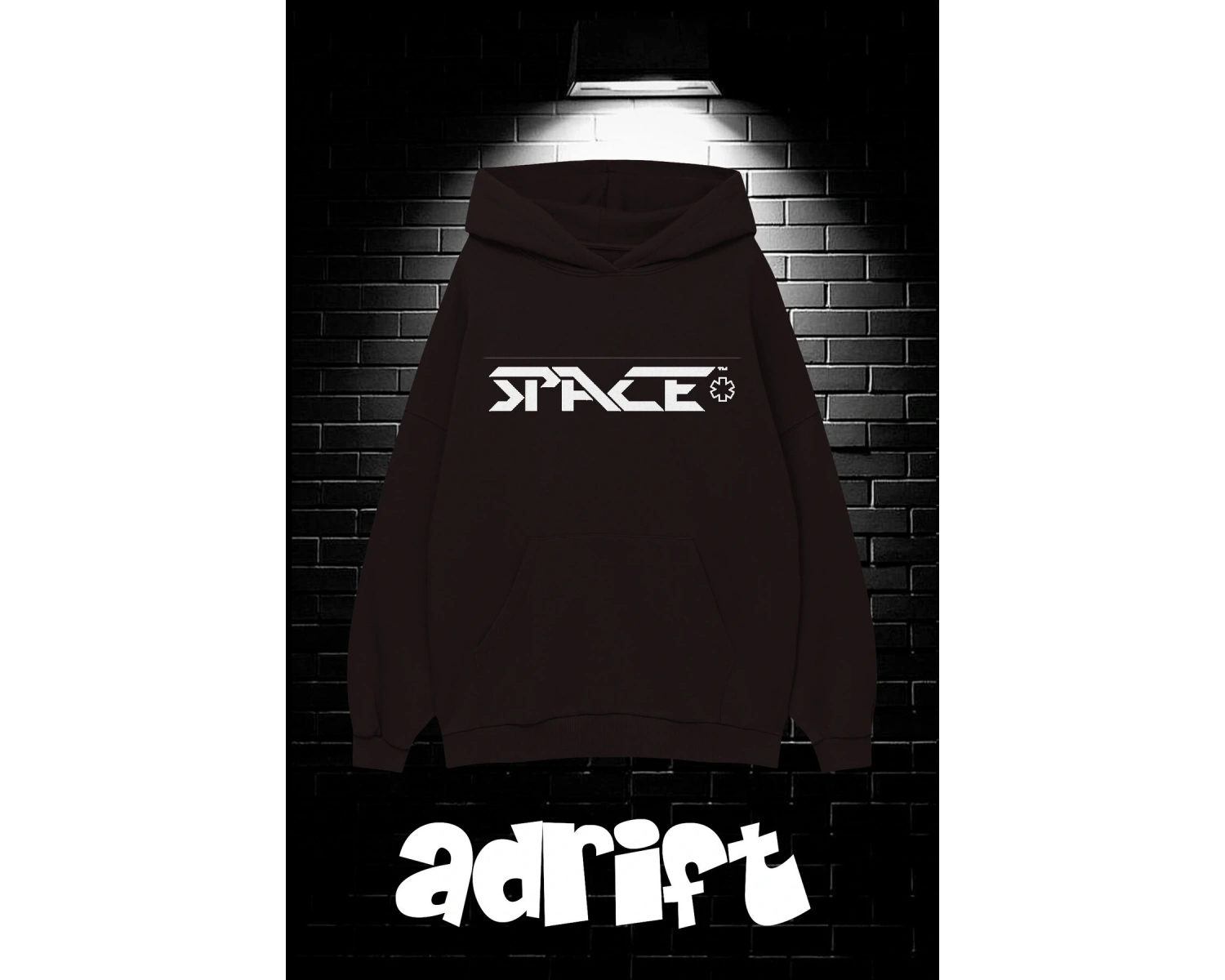 Unisex Oversize Kapüşonlu Kanguru Cepli Space Worldred Baskılı Sweatshirt Hoodie Beyaz