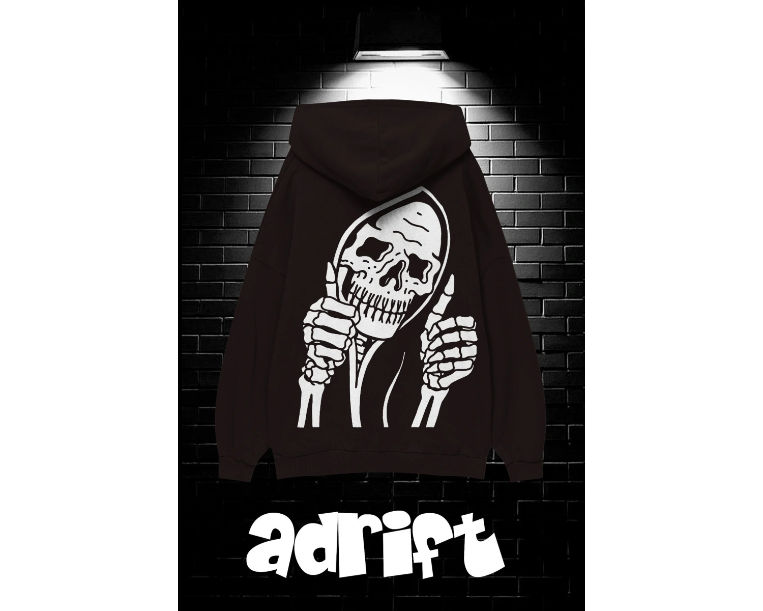 Unisex Oversize Kapüşonlu Kanguru Cepli Stay Positive Test Negative Baskılı Sweatshirt Hoodie Siyah