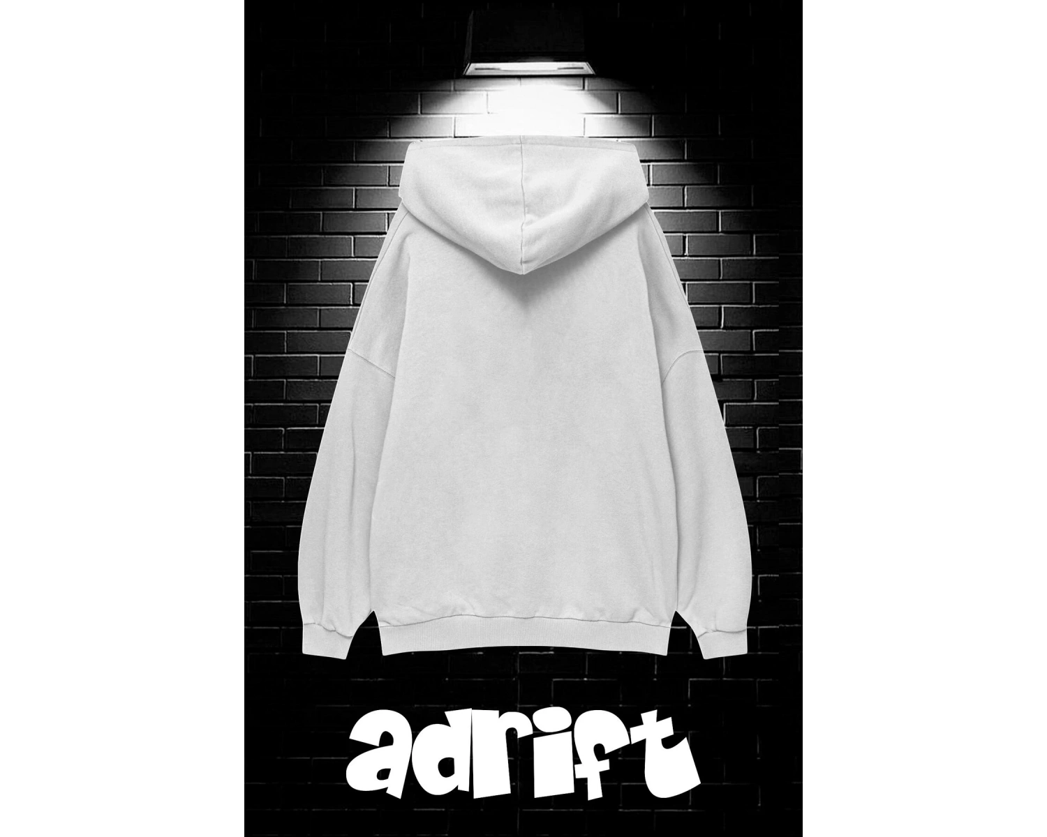 Unisex Oversize Kapüşonlu Kanguru Cepli Timberwolves Baskılı Sweatshirt Hoodie Beyaz