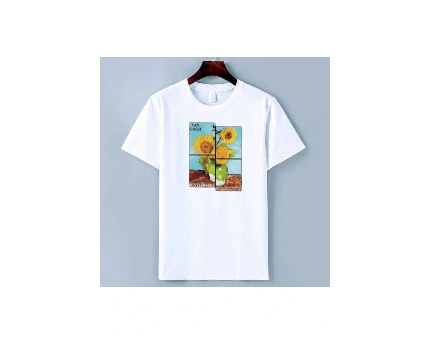 Unısex Oversıze Pamuklu Baskılı Siyah Beyaz Indigo Renk T-shirt