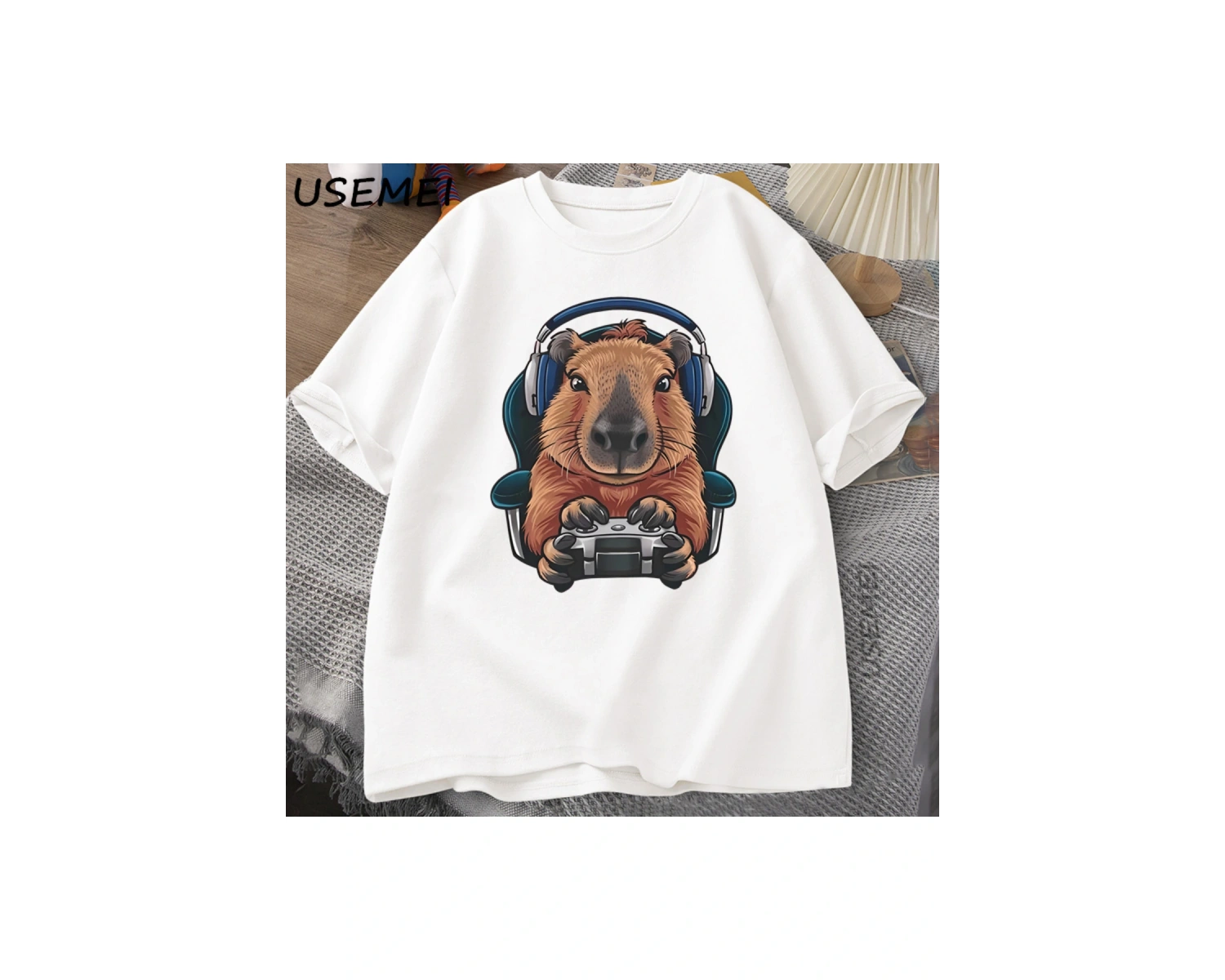 Unisex Oyuncu Kapibara Gömlek, Kapibara Tank Top, Grafik Sevimli Kemirgen Tişörtü, Denetleyic 2982