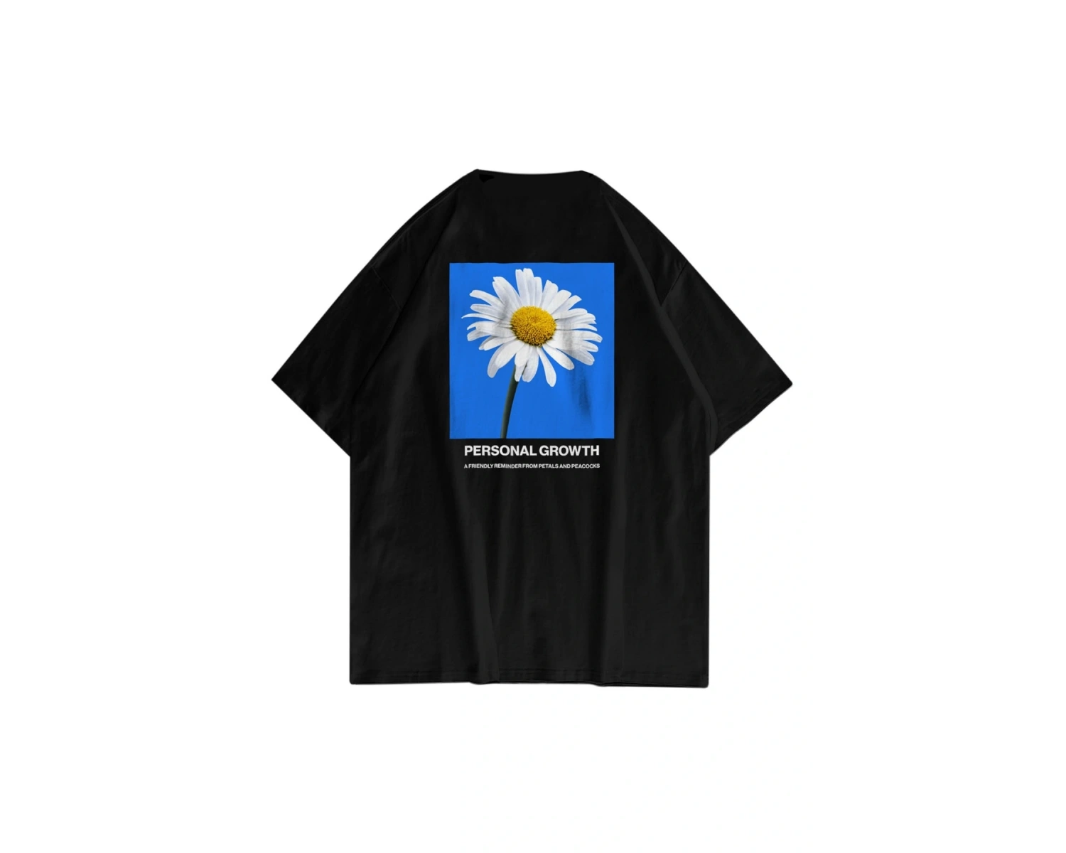 Unisex Papatya Siyah Tshirt