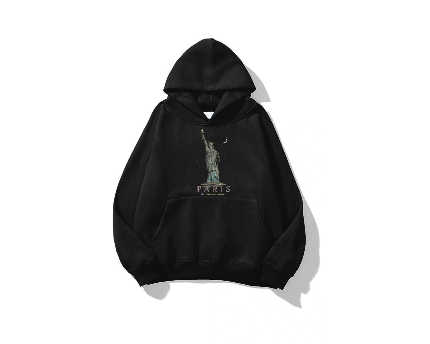 Unisex Paris Statue Sweatshirt Siyah