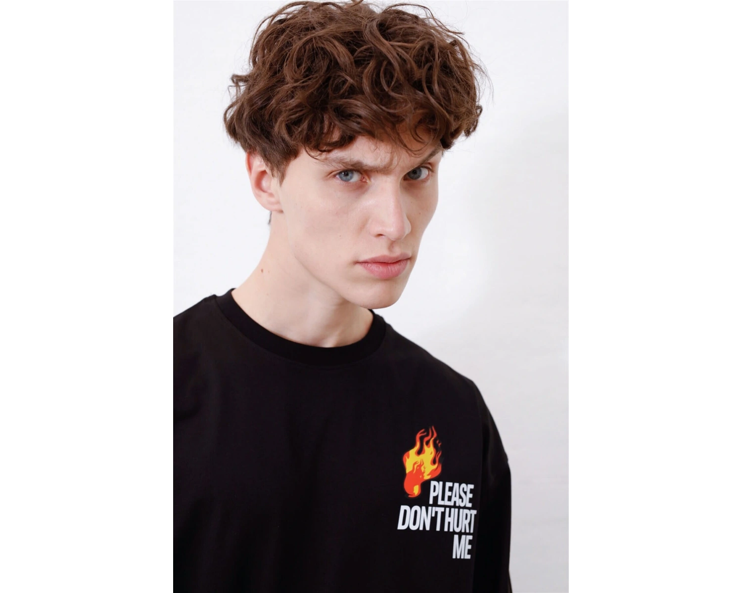 Unisex Please Dont Hurt Me Siyah Tshirt