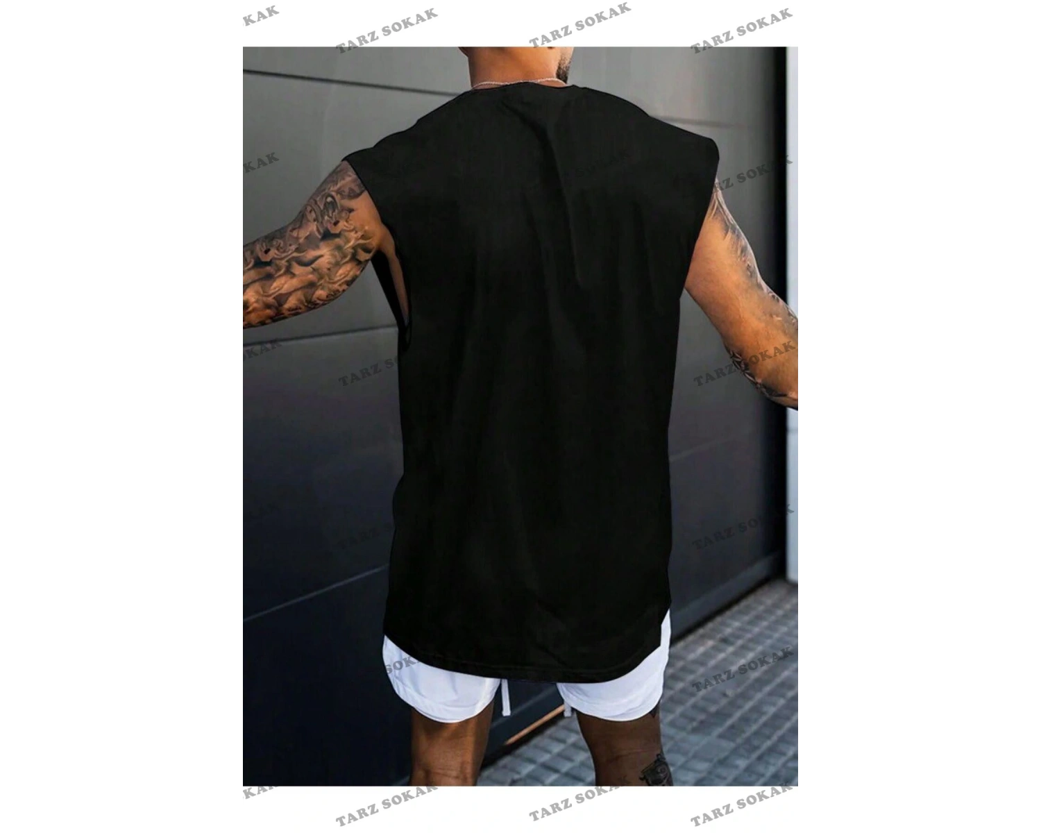 Unisex  POSITIVE BASKILI OVERSİZE KOLSUZ