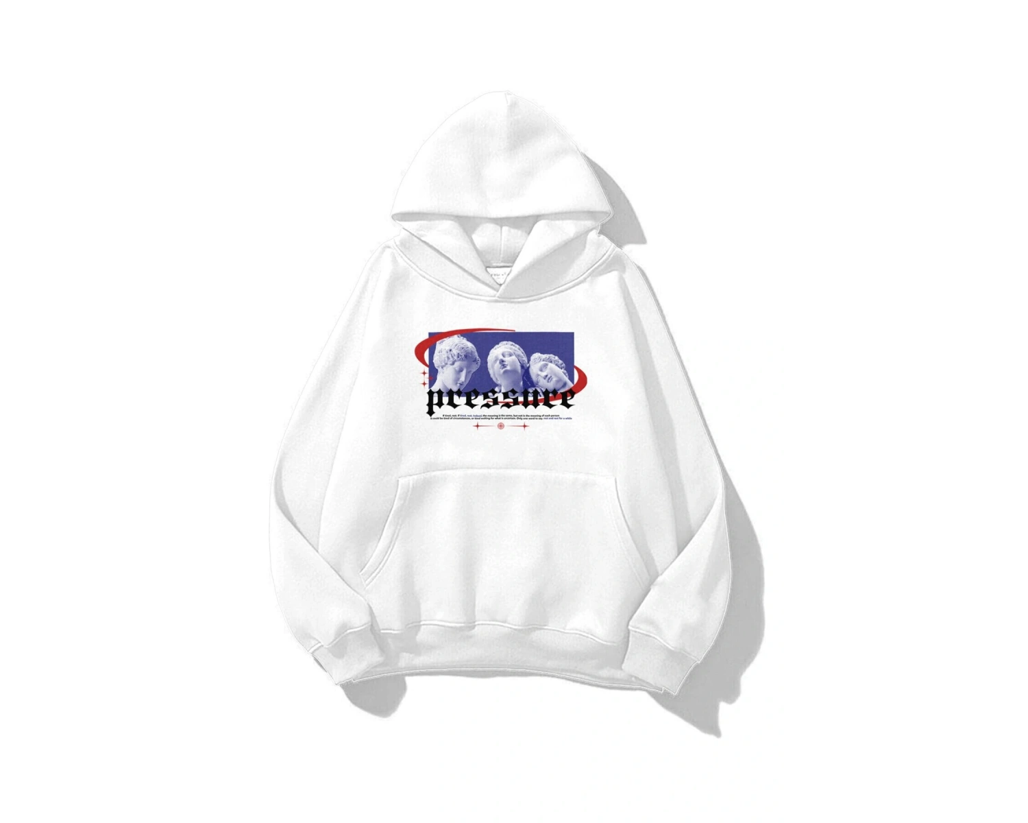 Unisex Pressure Sweatshirt Hoodie Beyaz