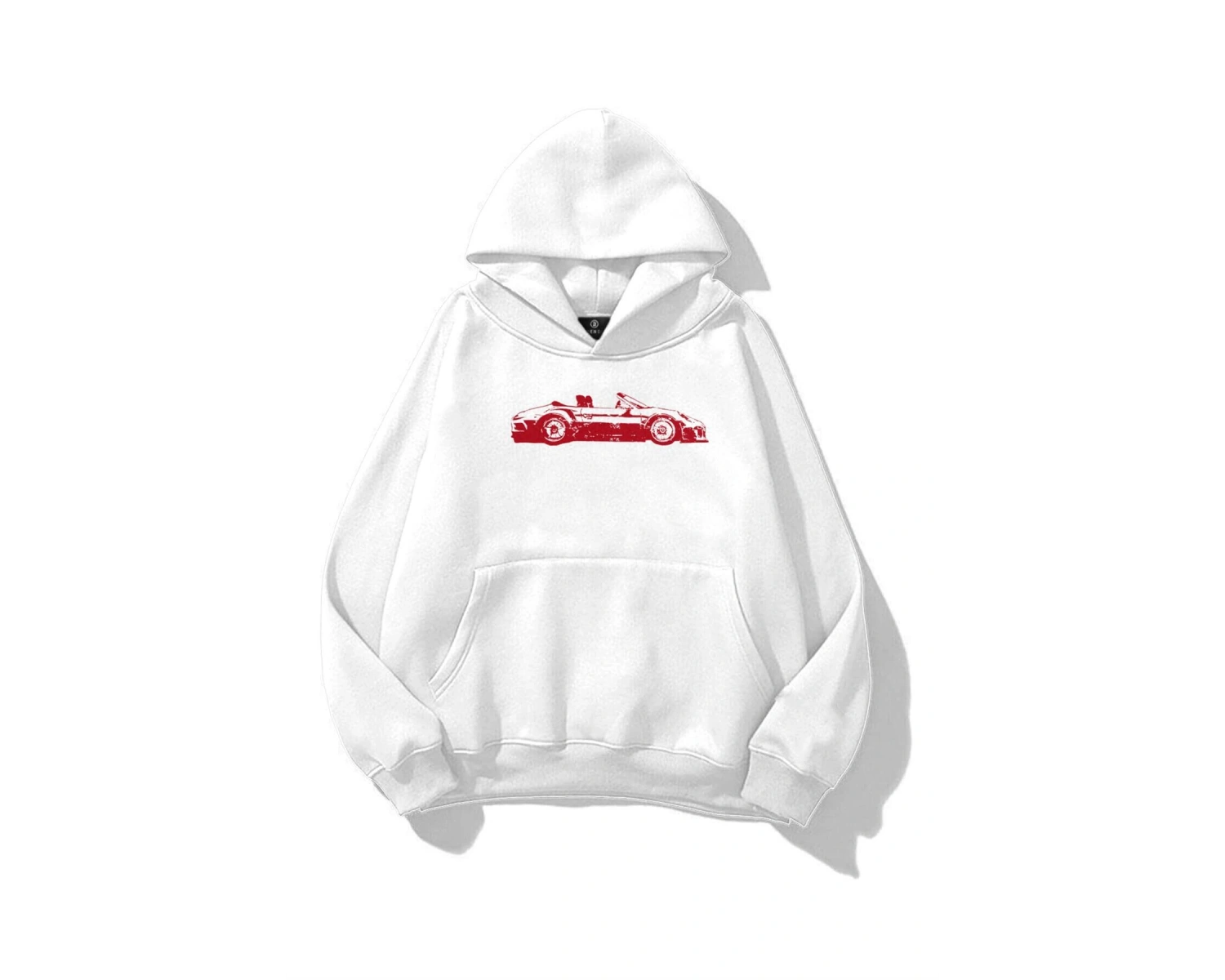 Unisex Red Cabrio Sweatshirt Beyaz