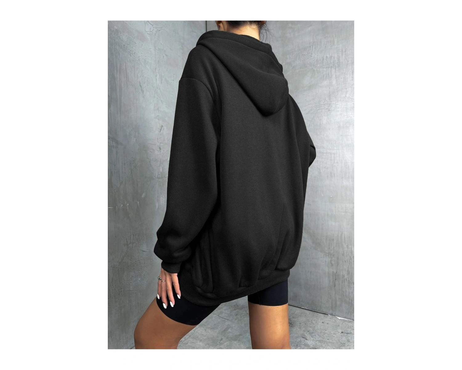 Unisex Renkli Oversize Kapüşonlu Fermuarlı Hırka