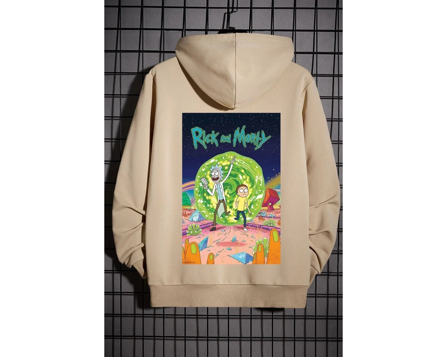 Unisex Rick And Morty Baskılı Sweatshirt TY-siyah-rickmorty