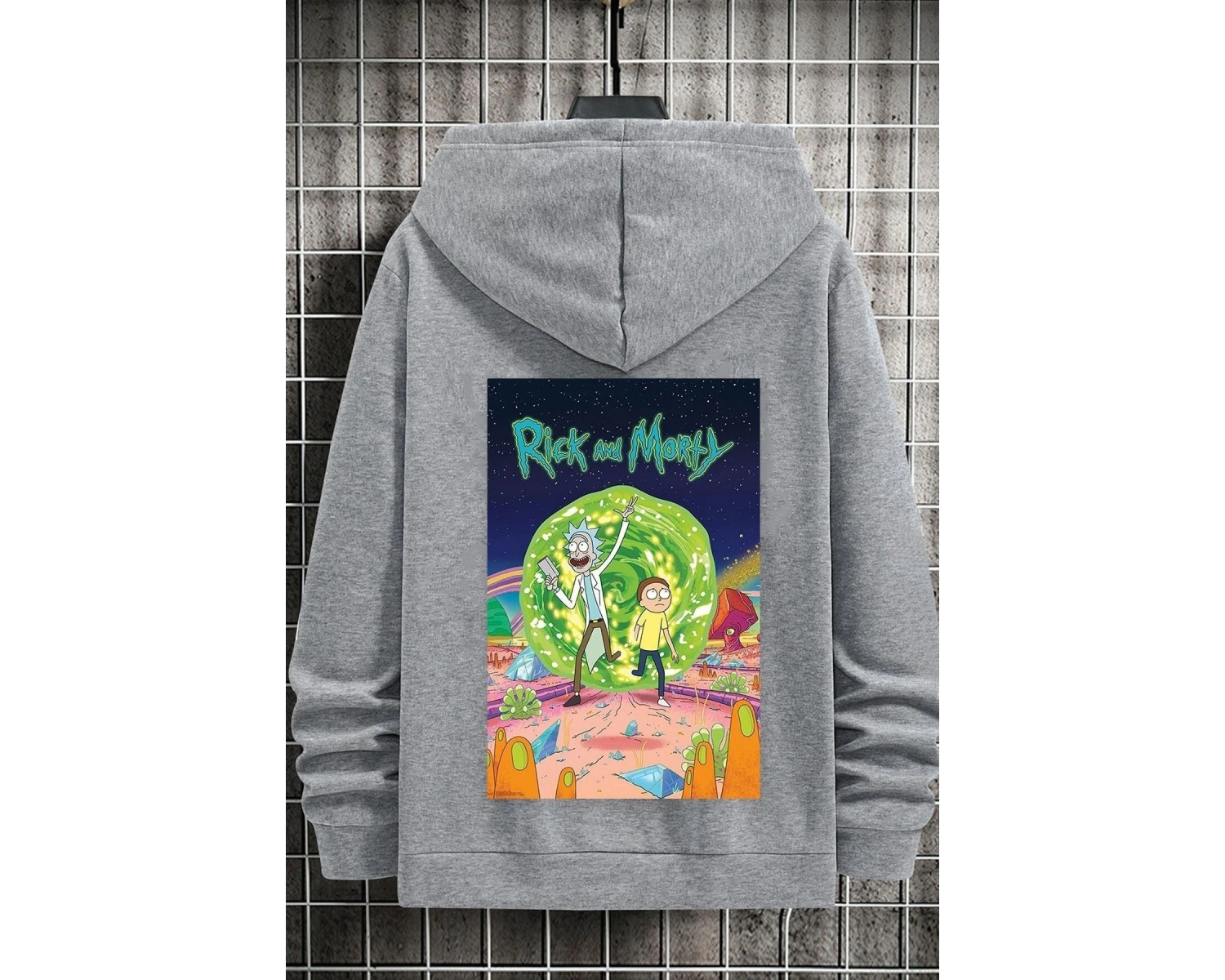 Unisex Rick And Morty Baskılı Sweatshirt TY-siyah-rickmorty