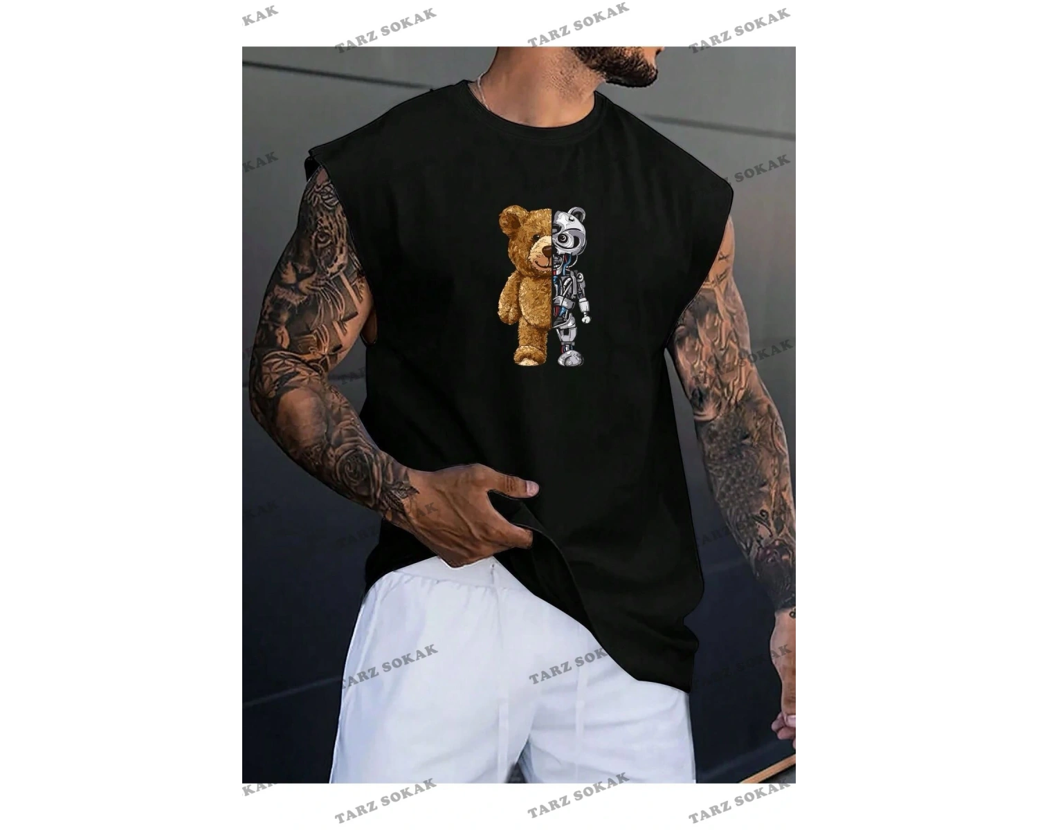 Unisex  ROBOKİT BASKILI KOLSUZ