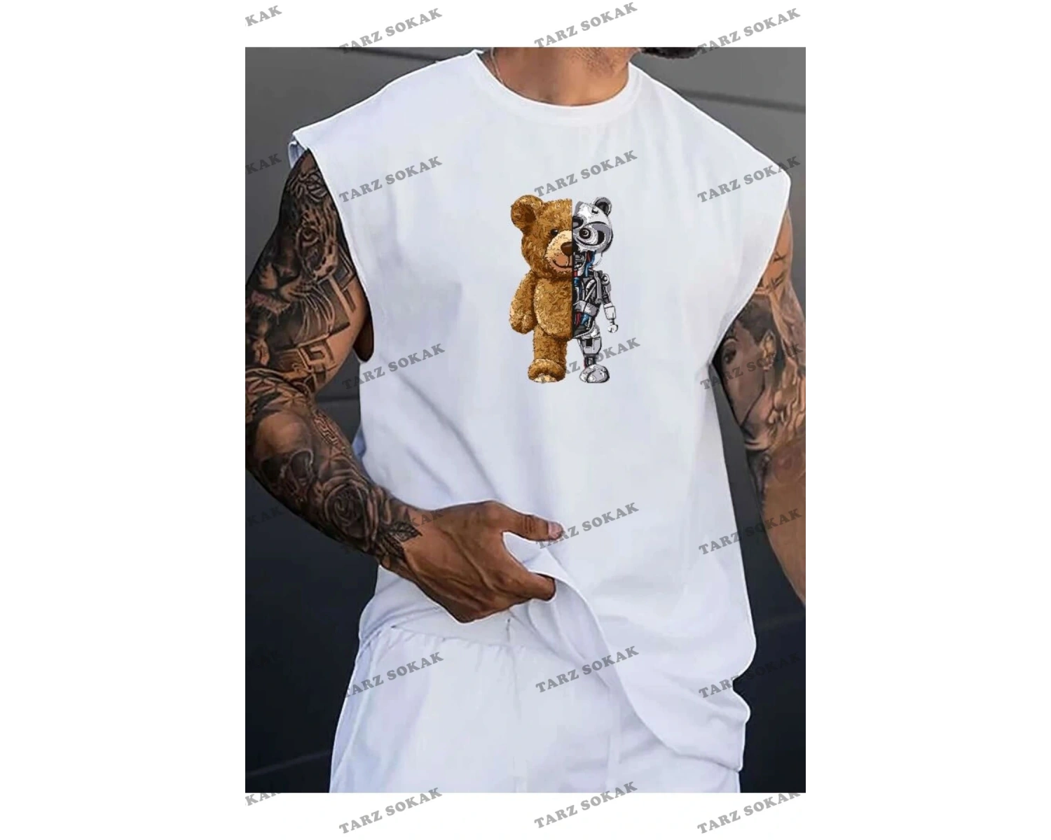 Unisex  ROBOKİT BASKILI KOLSUZ