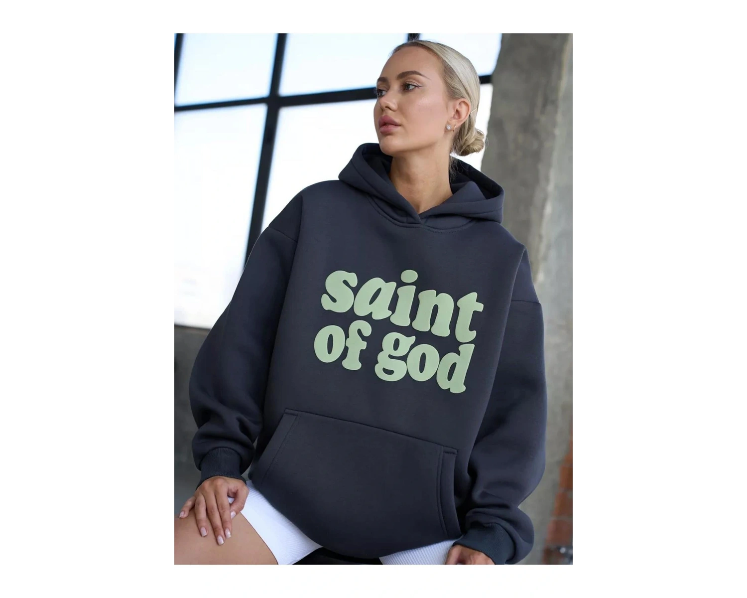 Unisex Saint of God Sweatshirt Gri