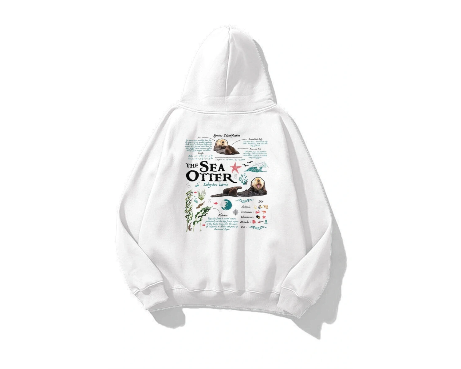 Unisex Sea Otter Sweatshirt Beyaz