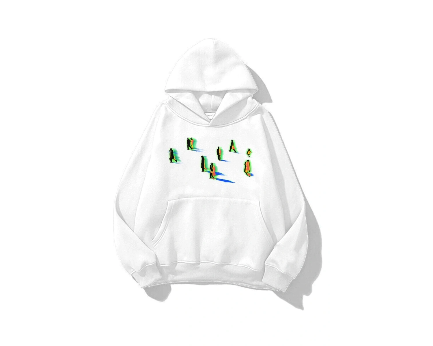Unisex Shadows Sweatshirt Hoodie Beyaz