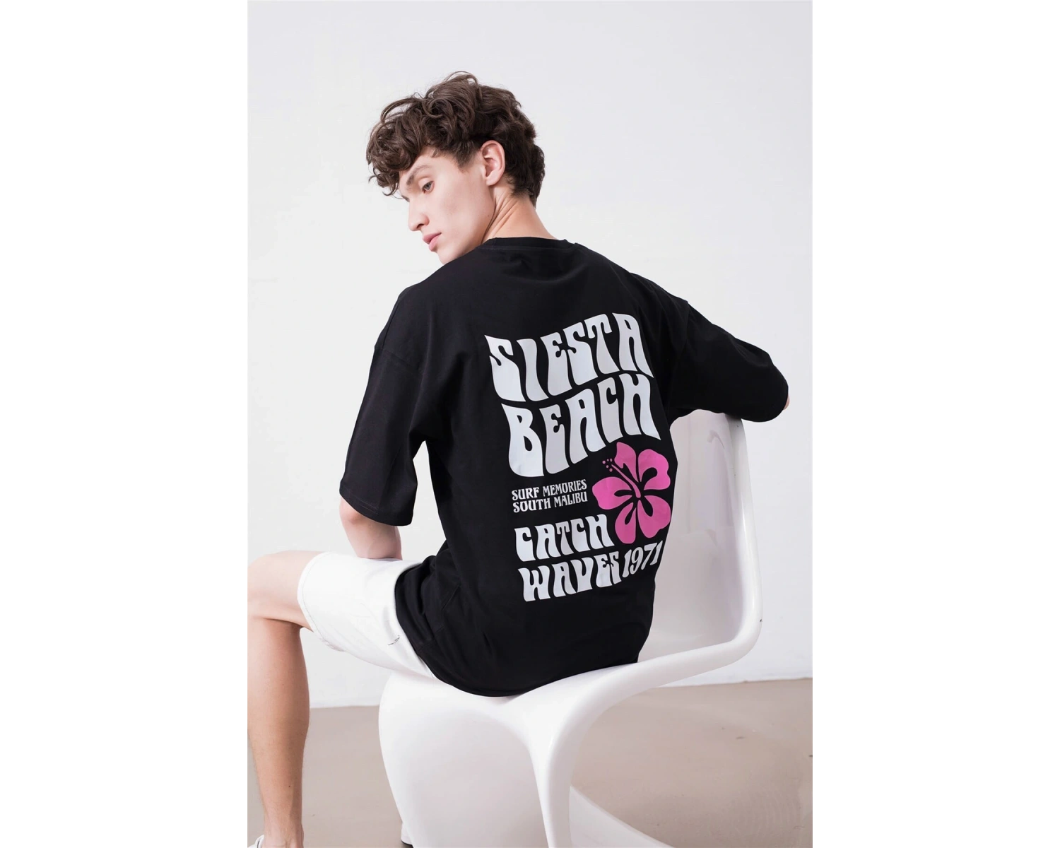 Unisex Siesta Beach Beyaz Tshirt