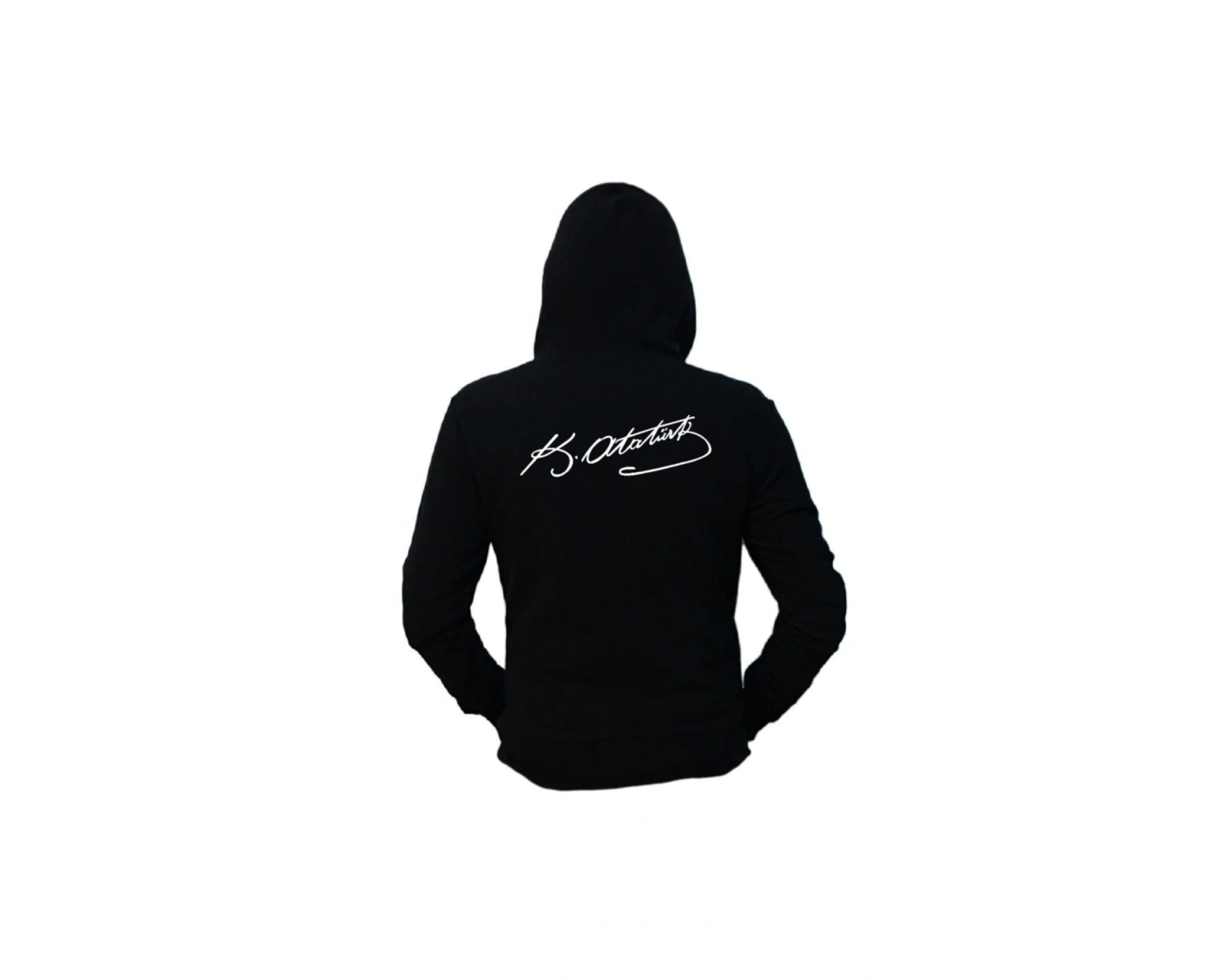 Unisex Siyah Atatürk Siyah Hoodie Sweat