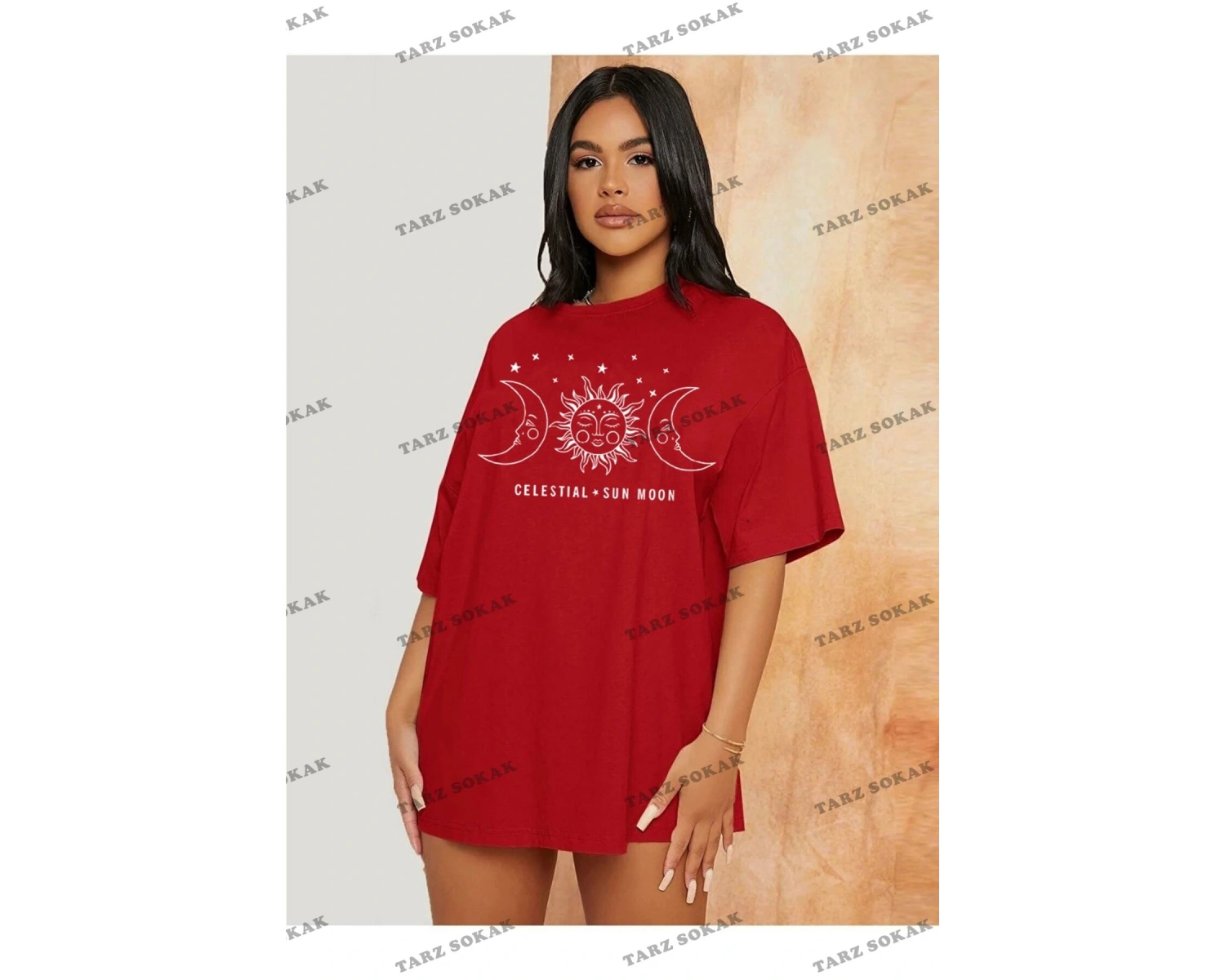 Unisex Siyah-Beyaz Baskılı 2 Farklı Renk Oversize Boyfriend