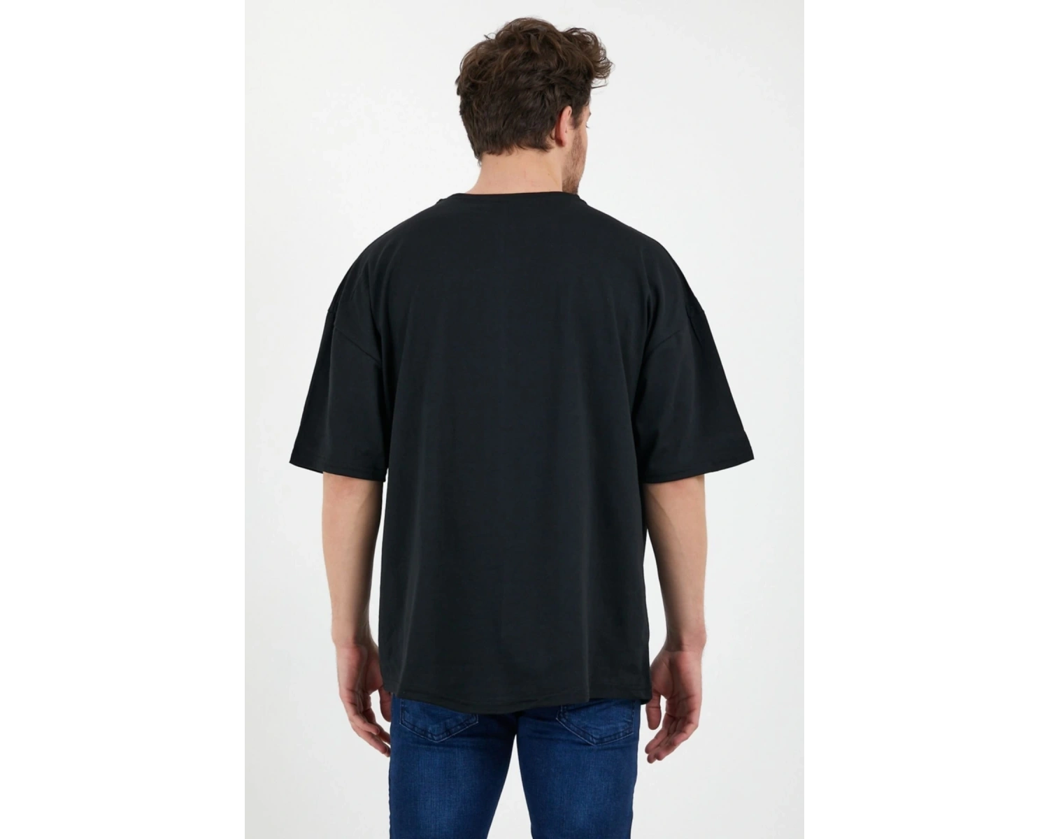 Unisex Siyah Beyaz Oversize Bol Kesim Basic 2 Li Paket Tshirt