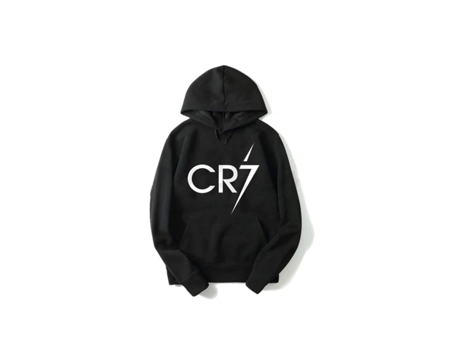 Unisex Siyah Cr7 Baskılı Sweatshirt Kapüşonlu Sw100