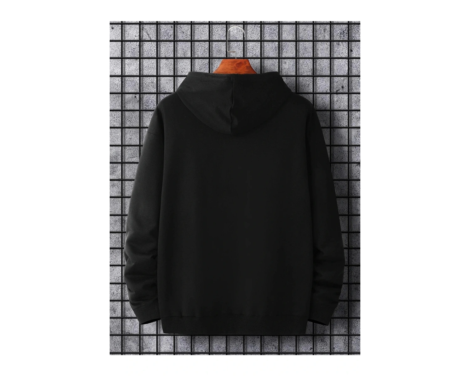 Unisex Siyah Devil Baskılı Kapüşonlu Sweatshirt