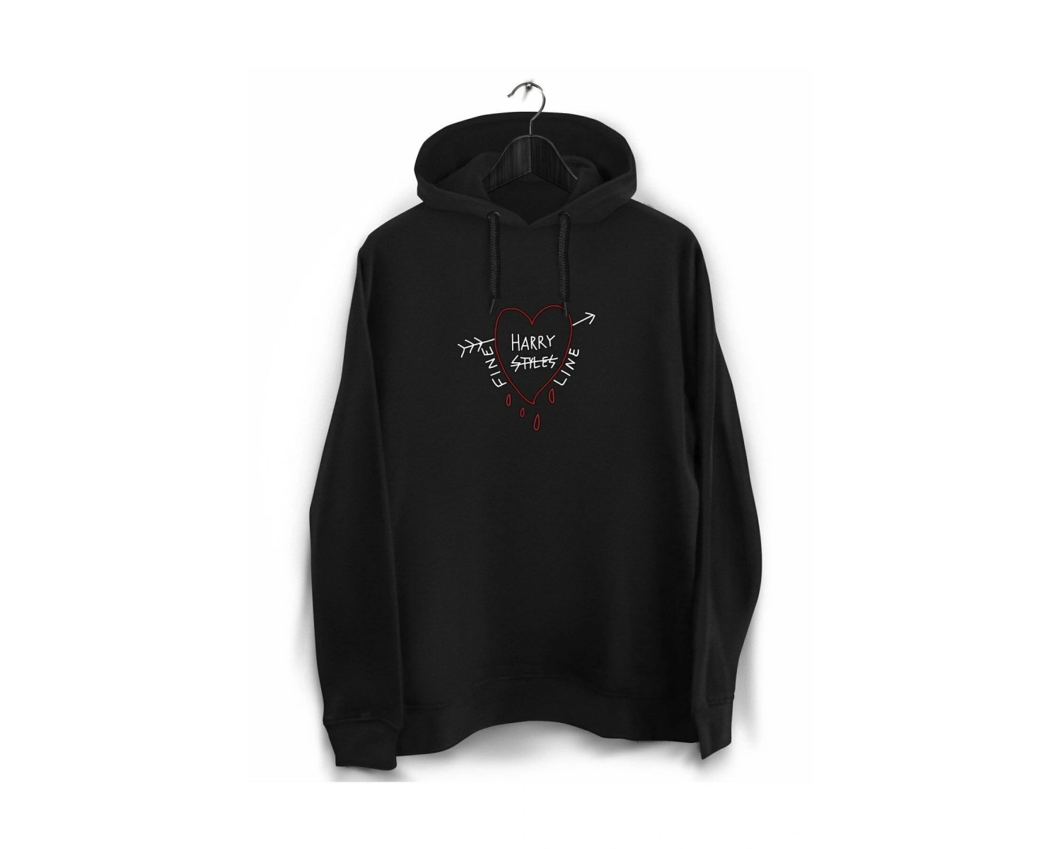 Unisex Siyah Harry Styles Taraftar Baskılı Sweatshirt